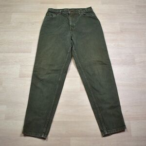 90s Levis 551 Womens Green Relaxed Fit Tapered Leg Denim Jeans 30" Waist VTG -